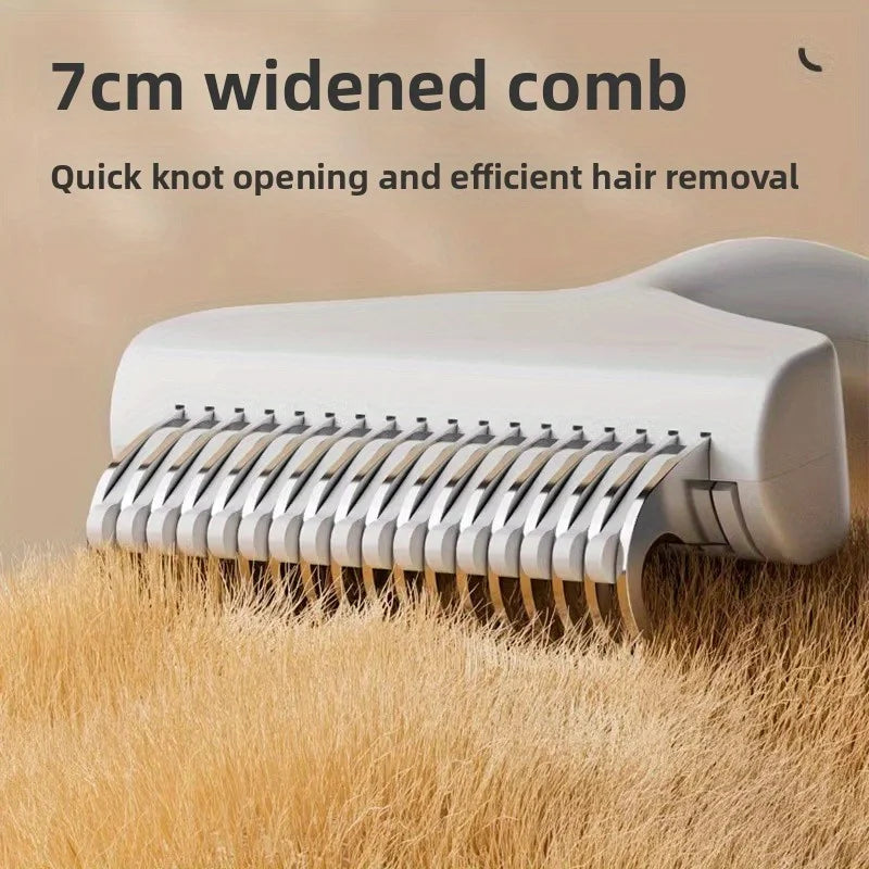 Floating Stainless Steel Dog Brush - Curved Undercoat Grooming Comb
