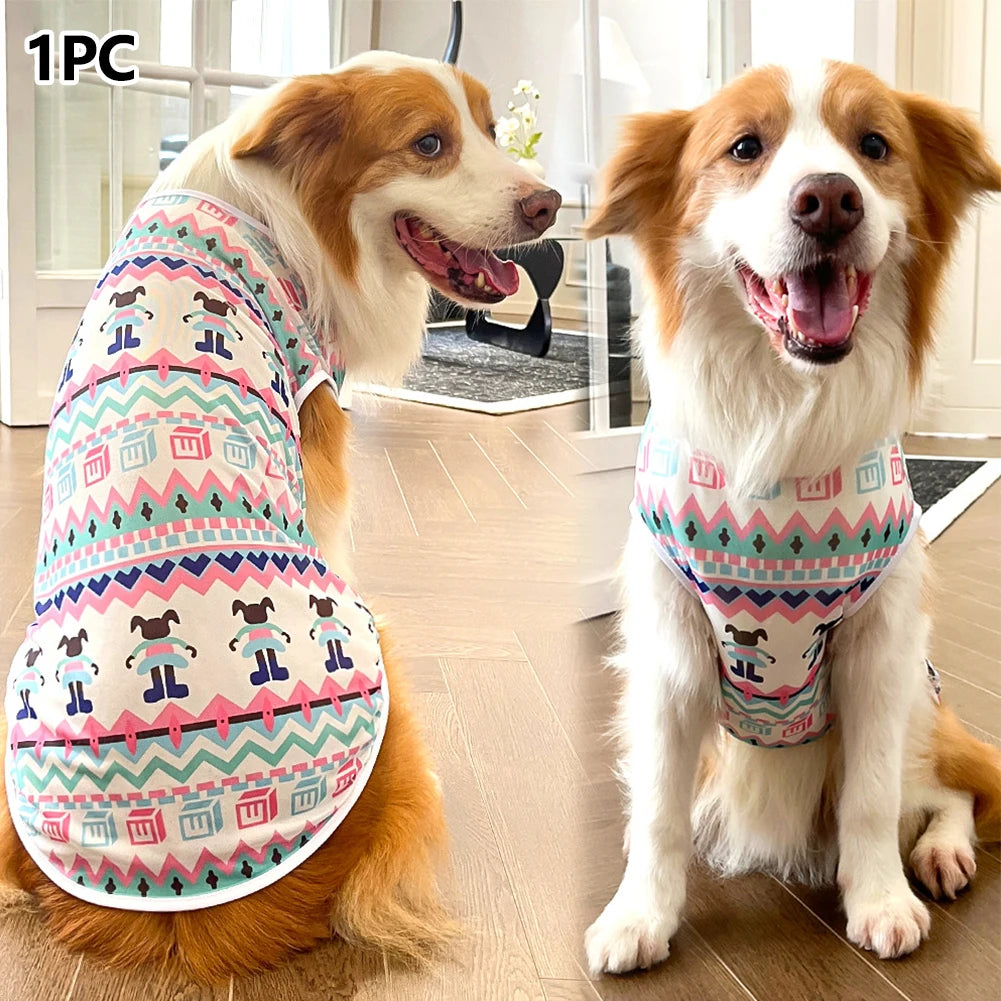 Breathable Dog Vest for Medium Large Dogs – Soft Multicolor Shirt