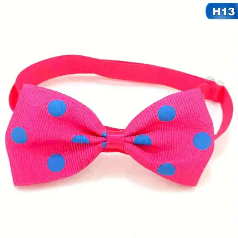 PetPals Polka Dot Bow Tie Collar for Dogs – Adjustable Black & White, Safe Fit