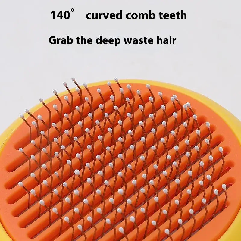 Duck Design Self-Cleaning Dog Brush – Gentle Detangling & Massage Comb