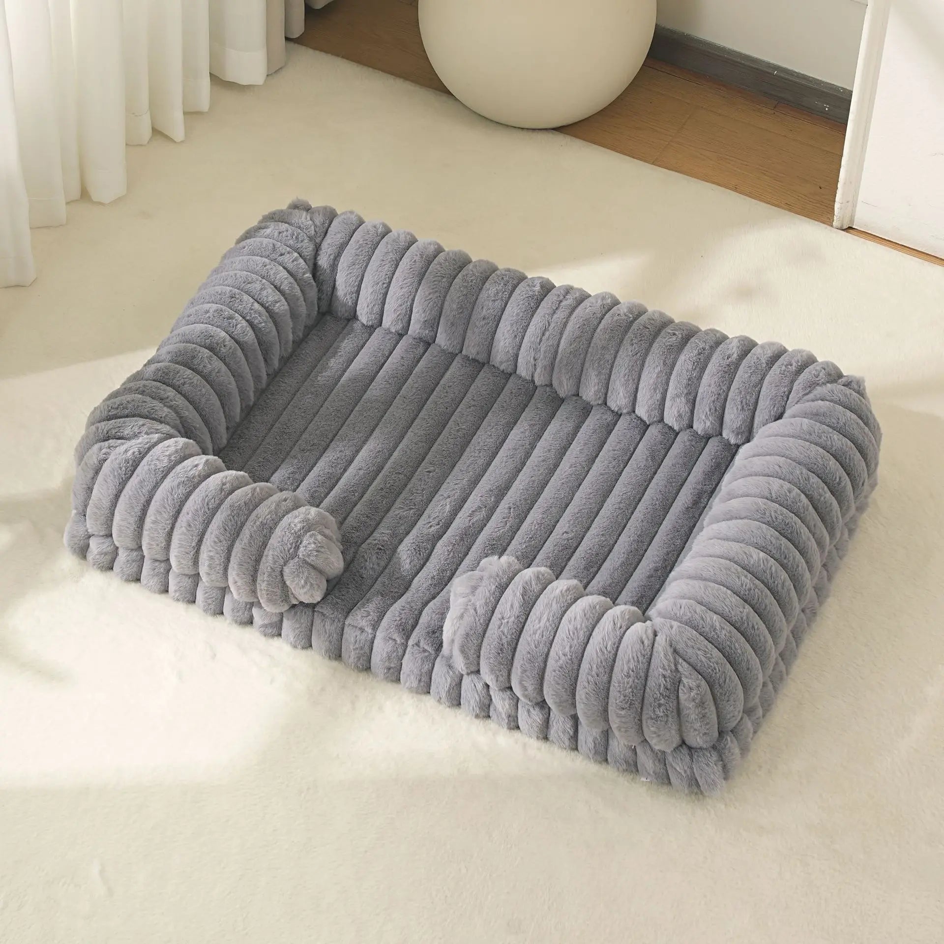 Winter Warm Large Dog Bed – Plush Pet Cushion with Insulated Mat for Cozy Indoor Sleeping