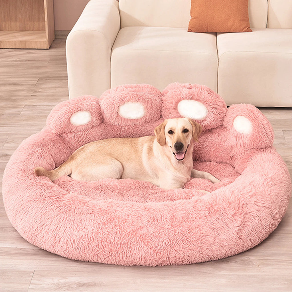 Fluffy Dog Bed – Winter Plush Sofa Basket for Small to Large Dogs, Soft Round Cushion