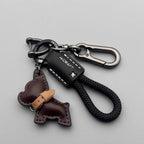 Leather Braided Rope Keychain – Anti-Loss Key Strap