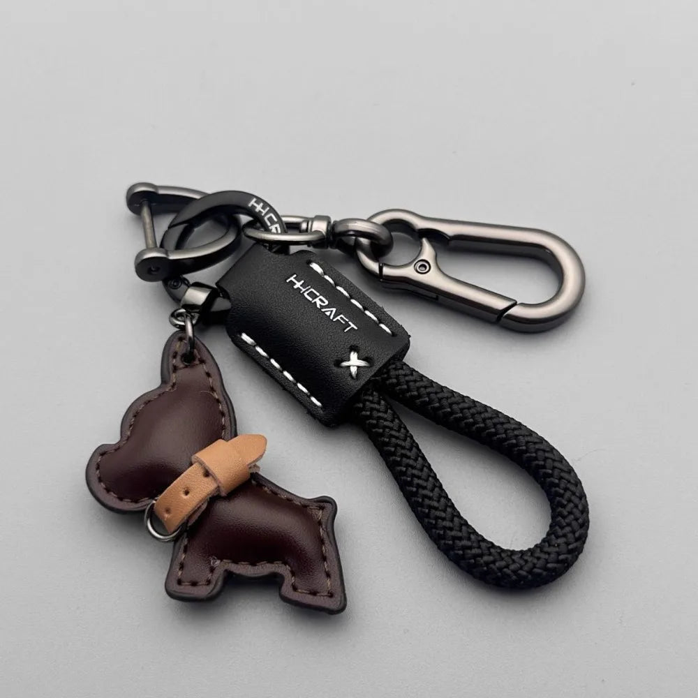 Leather Braided Rope Keychain – Anti-Loss Key Strap