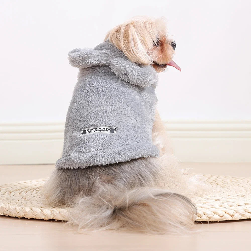 Holapet Soft Fleece Hooded Dog Coat – Winter Windproof Jacket
