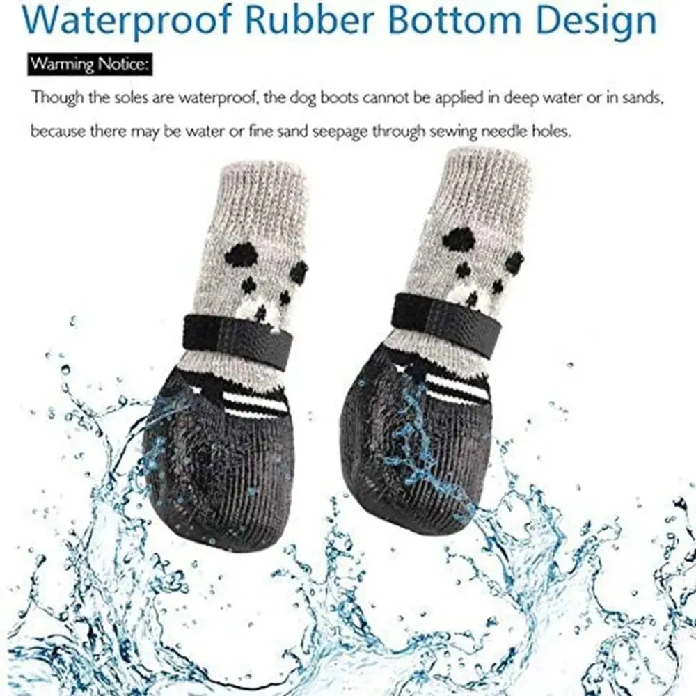 Waterproof Dog Boots – Non Slip Rubber Winter Paw Protectors