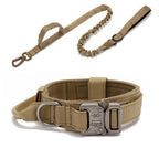 Reflective Nylon Dog Collar and Leash Set – Tactical 2PC for Large Dogs