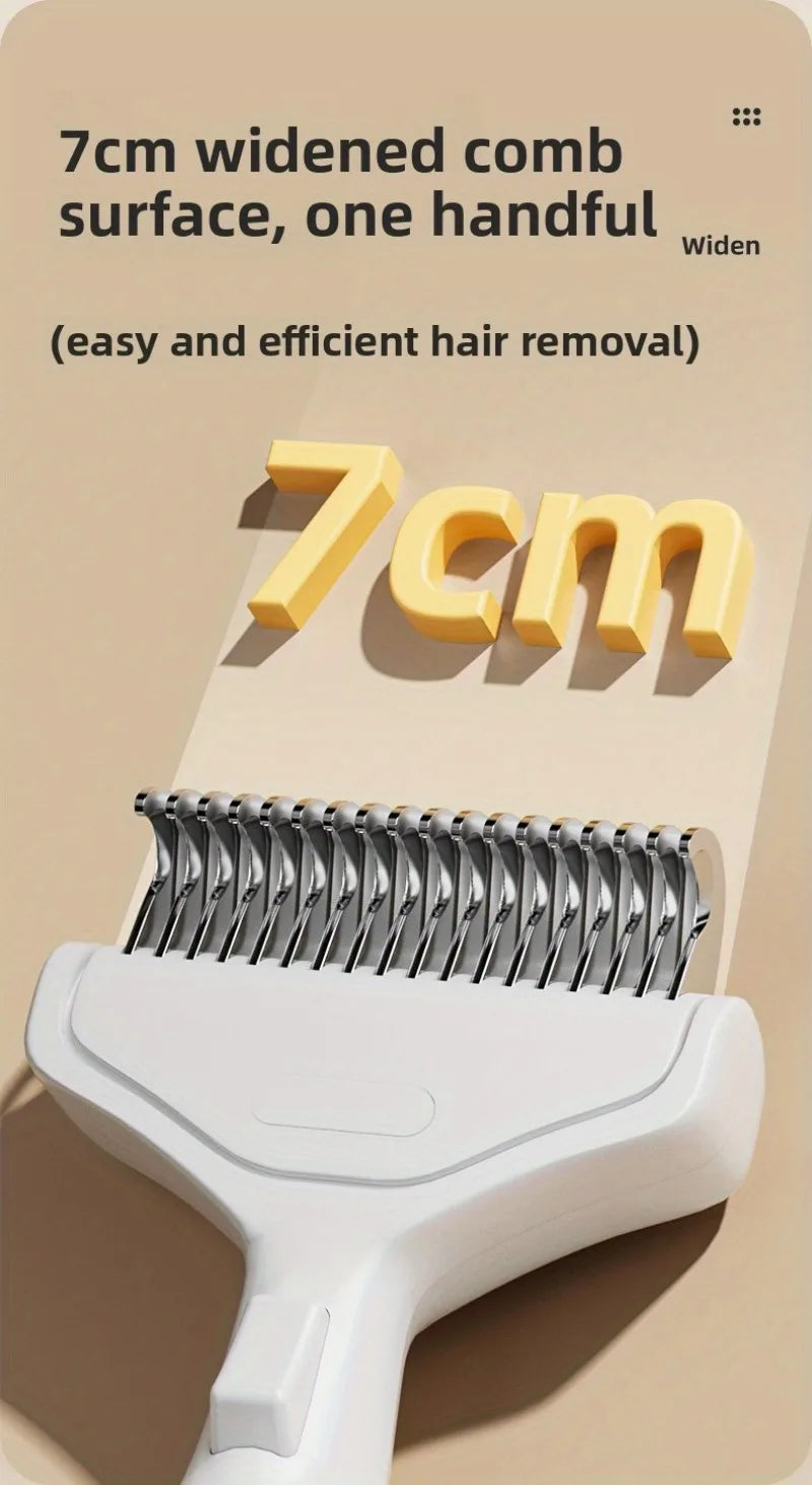 Floating Stainless Steel Dog Brush - Curved Undercoat Grooming Comb