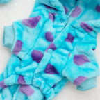 Blue Dinosaur Dog Coat – Thick Hooded Winter Jacket