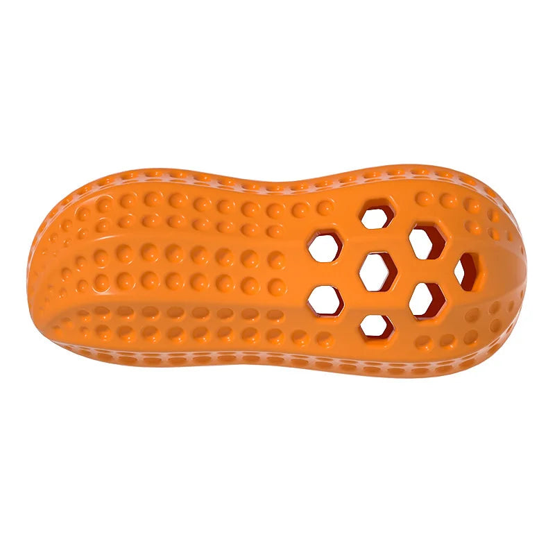 Peanut Shape TPR Dog Toy - Squeaky Bite Resistant & Treat Dispenser