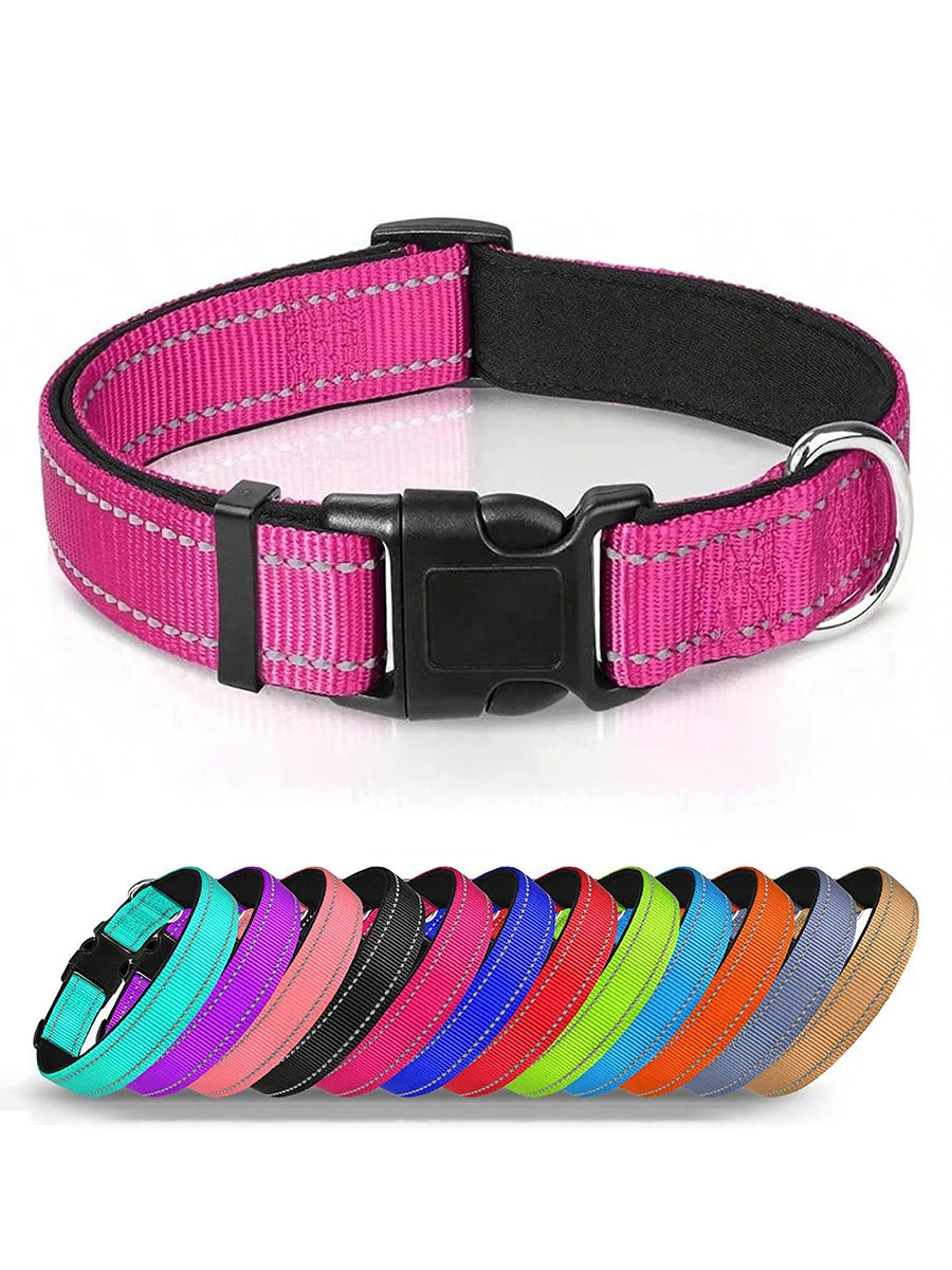 Reflective Dog Collar – Soft Padded Adjustable Night Safety