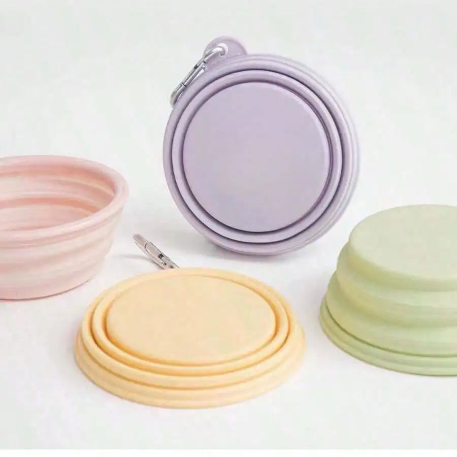Collapsible Dog Travel Bowl – Portable Silicone Feeder with Carabiner (350ml)