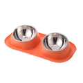 15° Tilted Double Dog Bowl – Stainless Steel Neck Protection Feeder