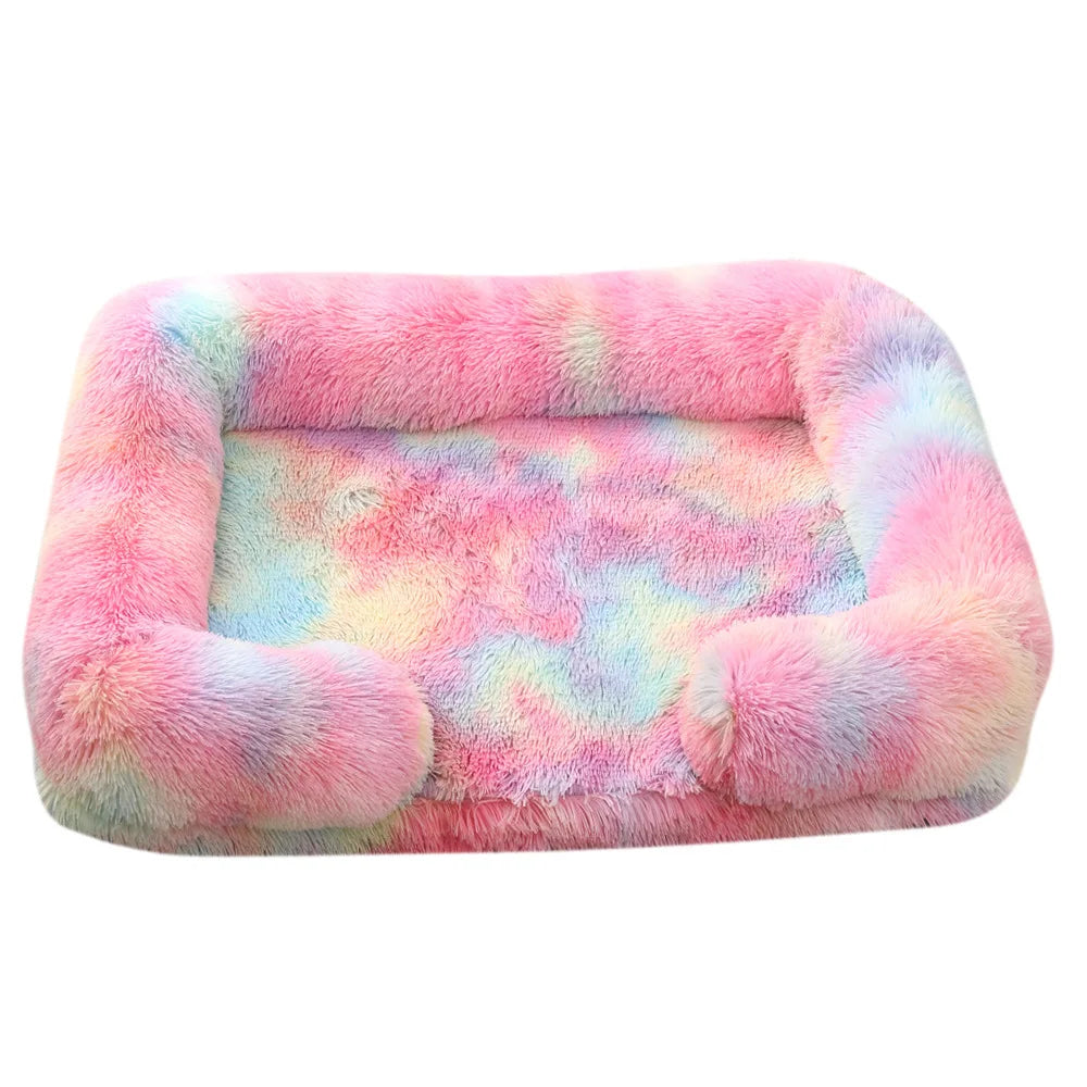 Dog Bed Plush Pet Bed – Thickened Winter Sleeping Pad, Removable Cover for Small & Large Dogs