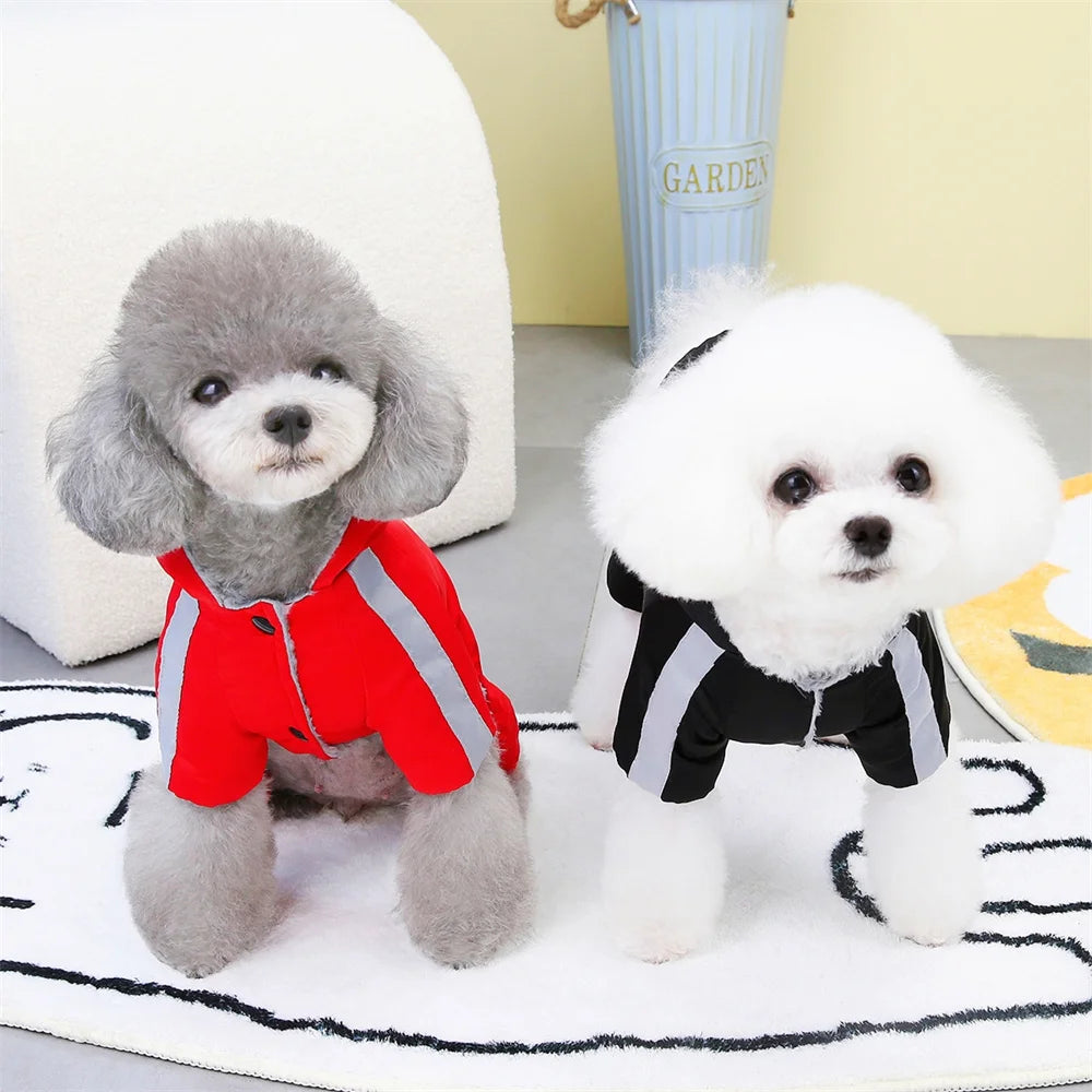 Waterproof Dog Winter Coat with Hood – Fleece Lined Warm Jacket