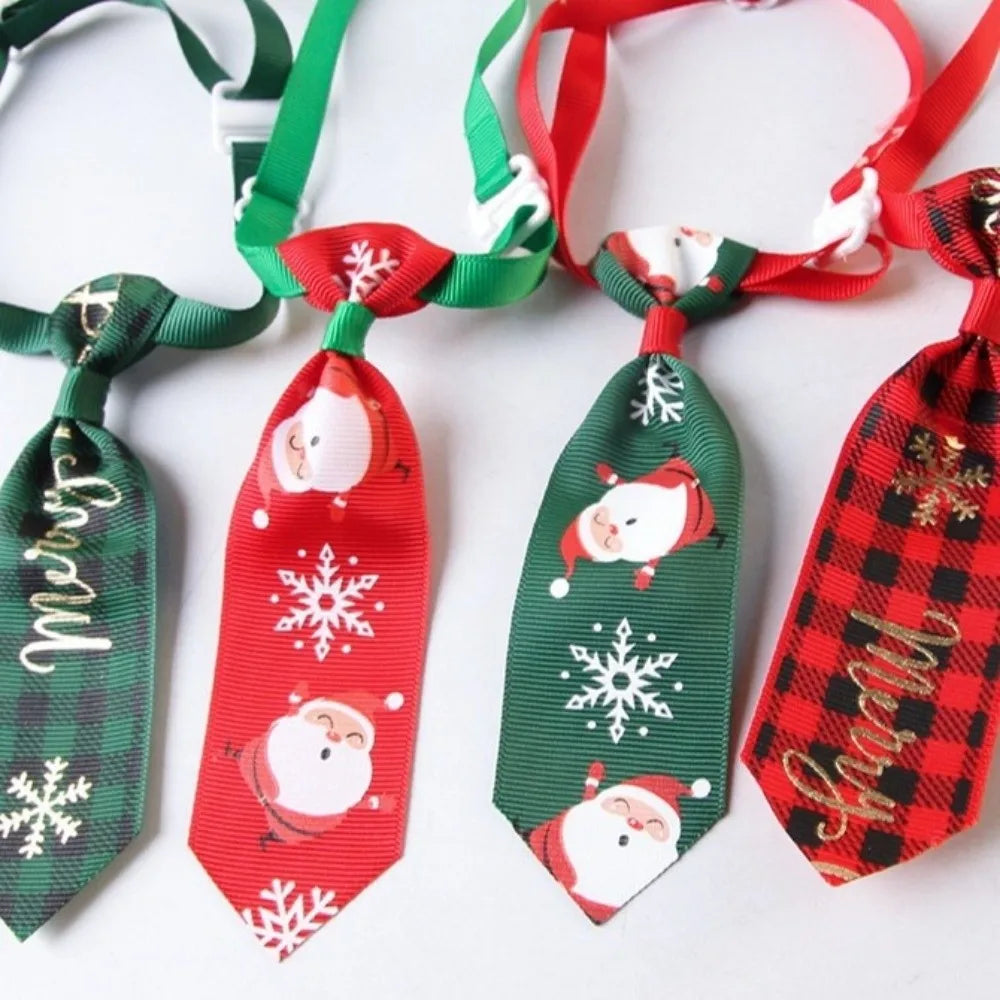Nonecn Christmas Dog Bow Tie – Red & Green Adjustable Holiday Pet Accessory