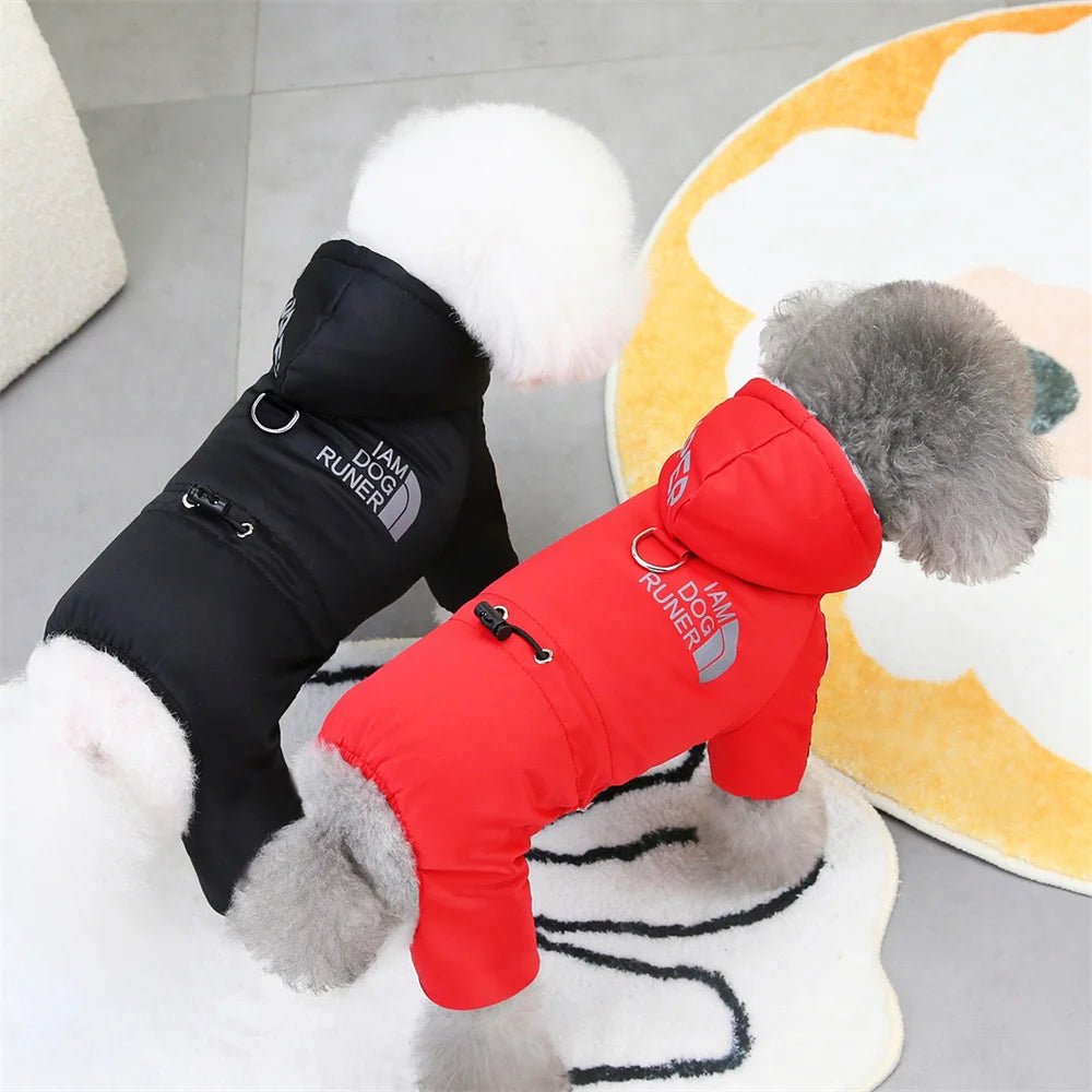 Waterproof Dog Winter Coat with Hood – Fleece Lined Warm Jacket