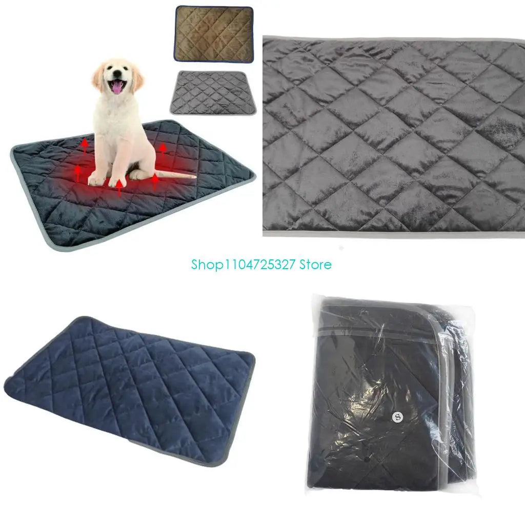 Reflective Warming Dog Bed Pad – Thermal Anti-Slip Heating Mat for Small to Large Dogs