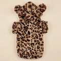 Leopard Print Dog Hoodie with Ears – Plush Fleece Winter Sweater