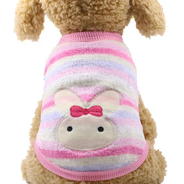 Doagk Dog Vest Coat – Warm Fleece Jacket for Small Dogs, 12 Cartoon Colors