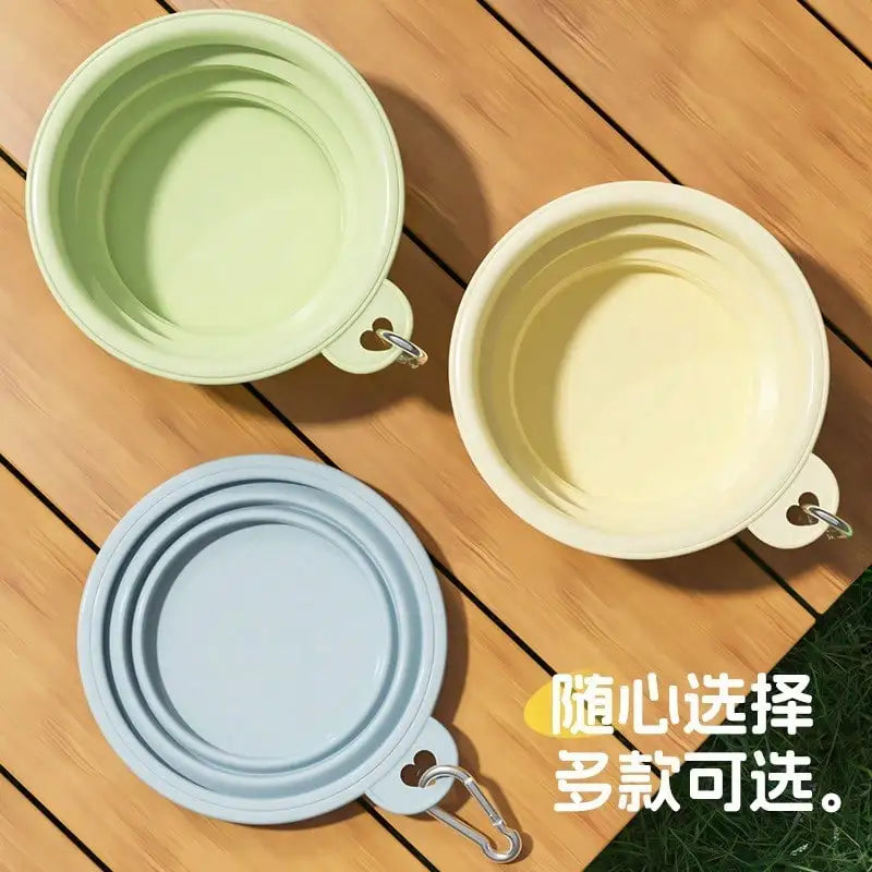 Collapsible Dog Travel Bowl – Portable Silicone Feeder with Carabiner (350ml)