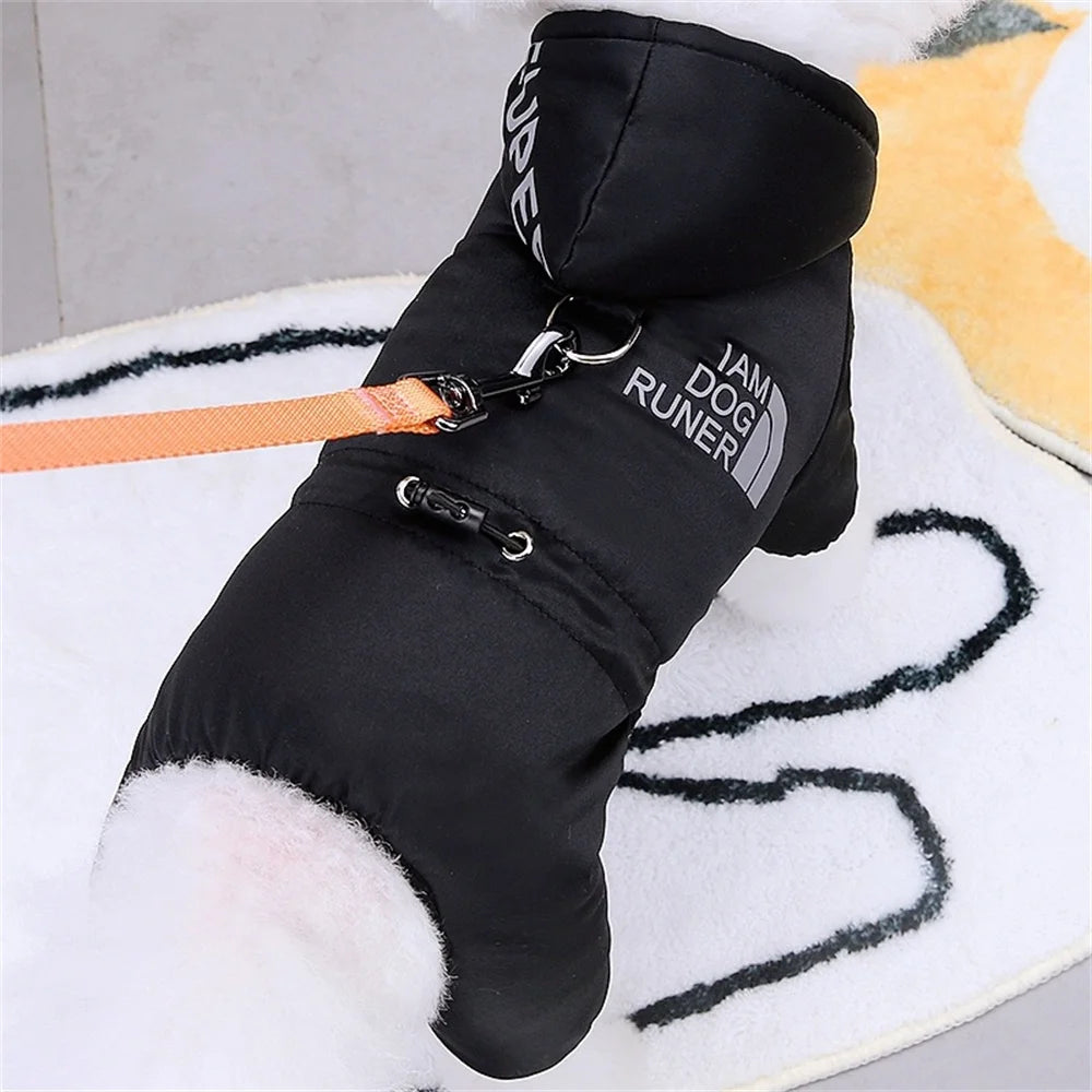 Waterproof Dog Winter Coat with Hood – Fleece Lined Warm Jacket