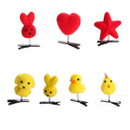 Duck Plush Hair Clip for Kids – 4cm Alloy Barrette Yellow & Red