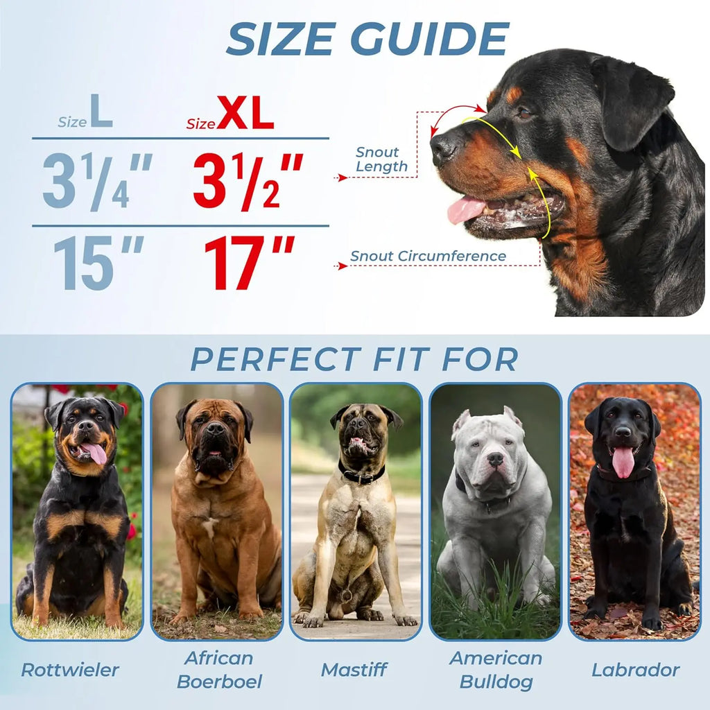 Stainless Steel Dog Muzzle Cage – Adjustable Breathable Training Cover
