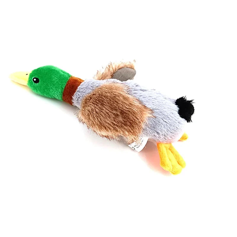 Plush Duck Squeaky Toy with Teeth-Cleaning Rope for Dogs