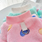 Winter Fleece Dog Hoodie – Heart Print Warm Pet Jacket