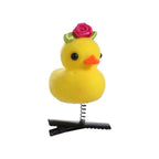 Duck Plush Hair Clip – Kids Bowknot Flower
