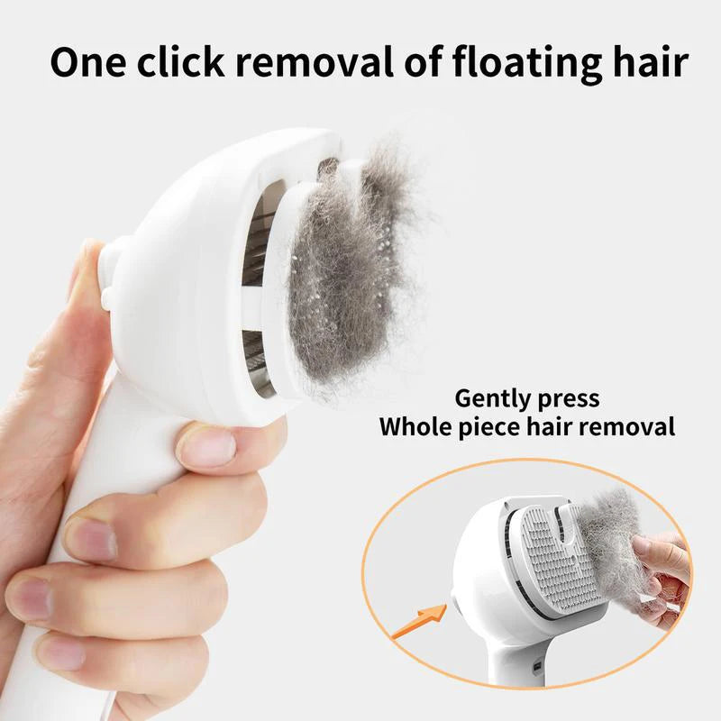 USB Rechargeable Dog Steam Massage Comb Soft Teeth Grooming Brush