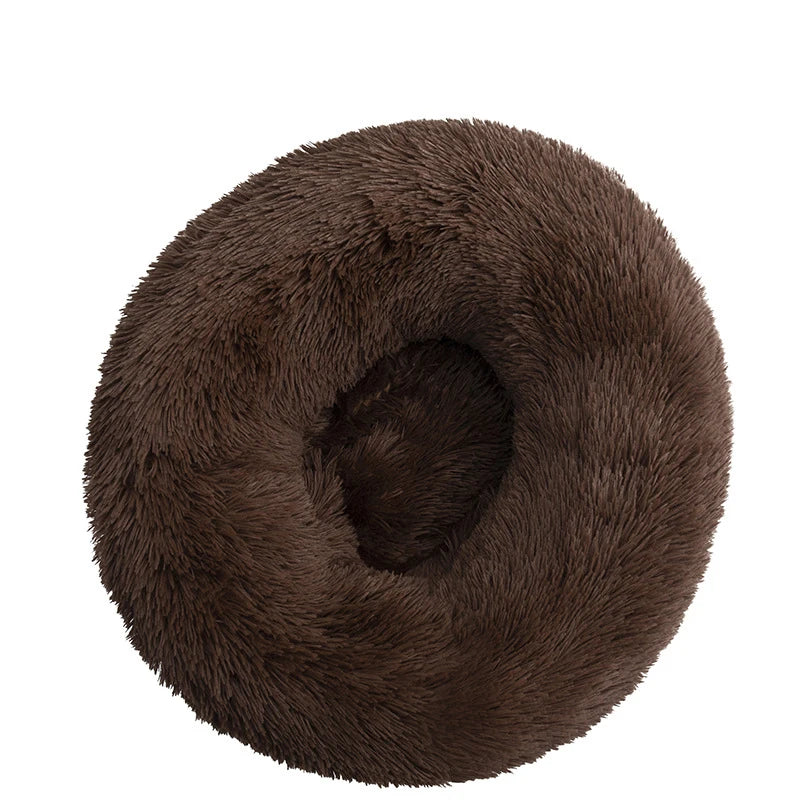 Pet Dog Bed Donut Cuddler – Ultra Soft Washable Round Dog Kennel, Winter Warm Sofa