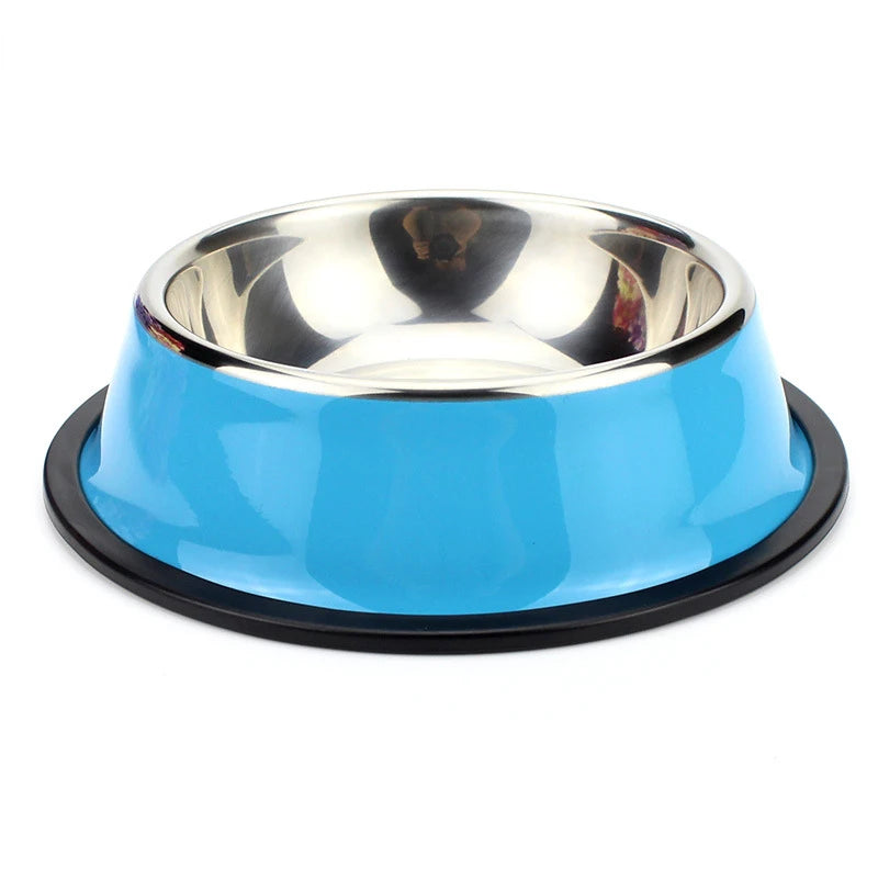 Non-Slip Stainless Steel Dog Bowl – Anti-Skid Food & Water Feeder (Multiple Sizes)