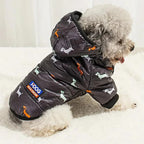 Dog Hooded Down Jacket – Winter Coat with Leash Ring