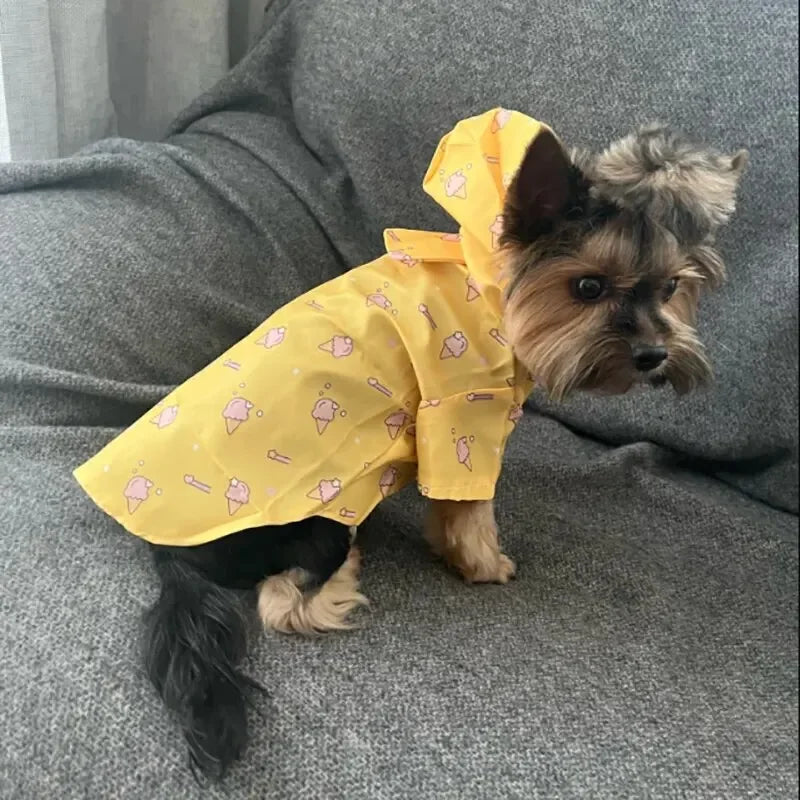 Waterproof Dog Raincoat – Lightweight Blue Polyester Jacket