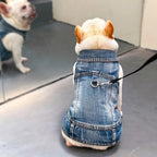 Denim Dog Vest Jacket – Lightweight All-Season Coat for Small Dogs