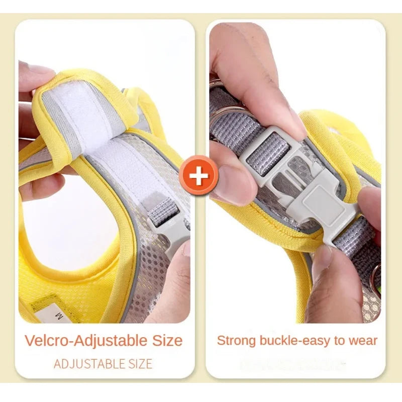 NONECN Reflective Nylon Dog Harness Vest – Small to Medium Dogs, Breathable, Striped