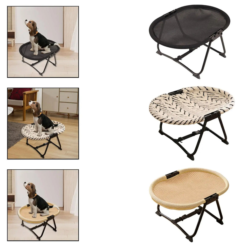 Portable Elevated Dog Bed – Heavy Duty Metal Frame, Foldable with Storage Bag for Indoor Use