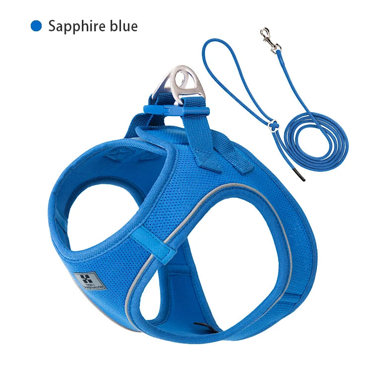 Dog Harness & Leash Set – Step-In Reflective Mesh Vest