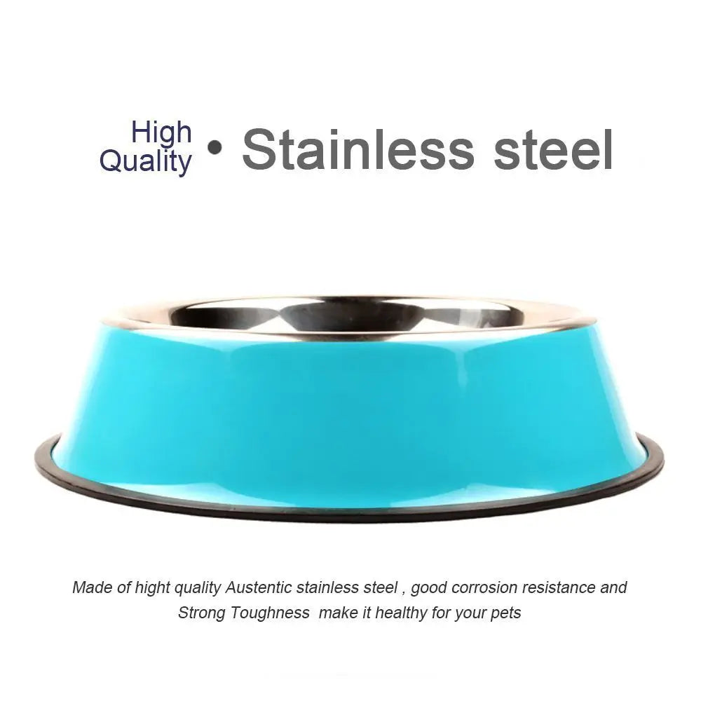 Non-Slip Stainless Steel Dog Bowl – Anti-Skid Food & Water Feeder (Multiple Sizes)