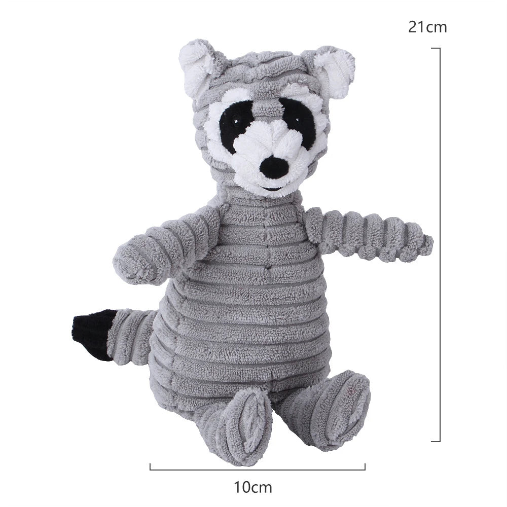 Corduroy Animal Squeaky Dog Toy – Bite Resistant Plush