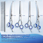 Professional 5-Piece Dog Grooming Scissors Set - Safety Round Tip Stainless Steel Kit