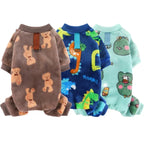 Winter Fleece Dog Pajamas – Cozy Polyester Jumpsuit XS-4XL Blue
