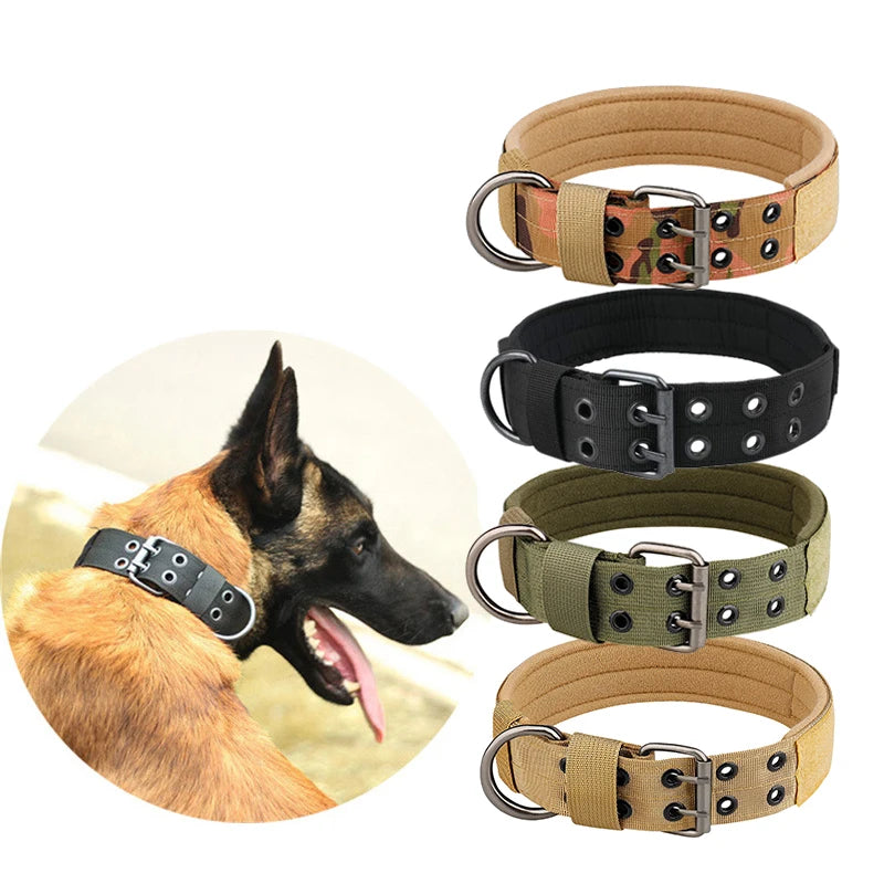 Nylon Tactical Dog Collar – Quick Release Adjustable Fit