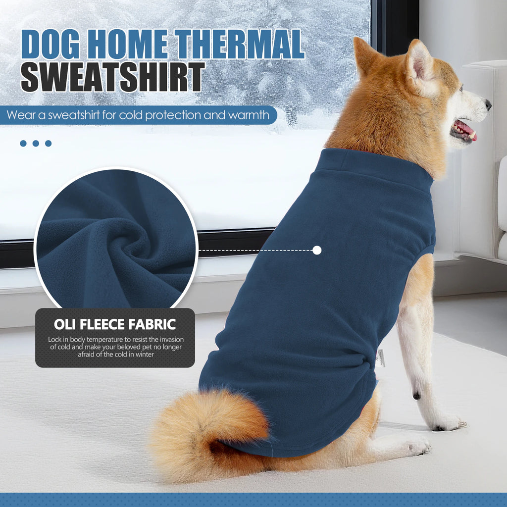 Fleece Dog Sweater – Stretchy Lightweight Pullover Coat