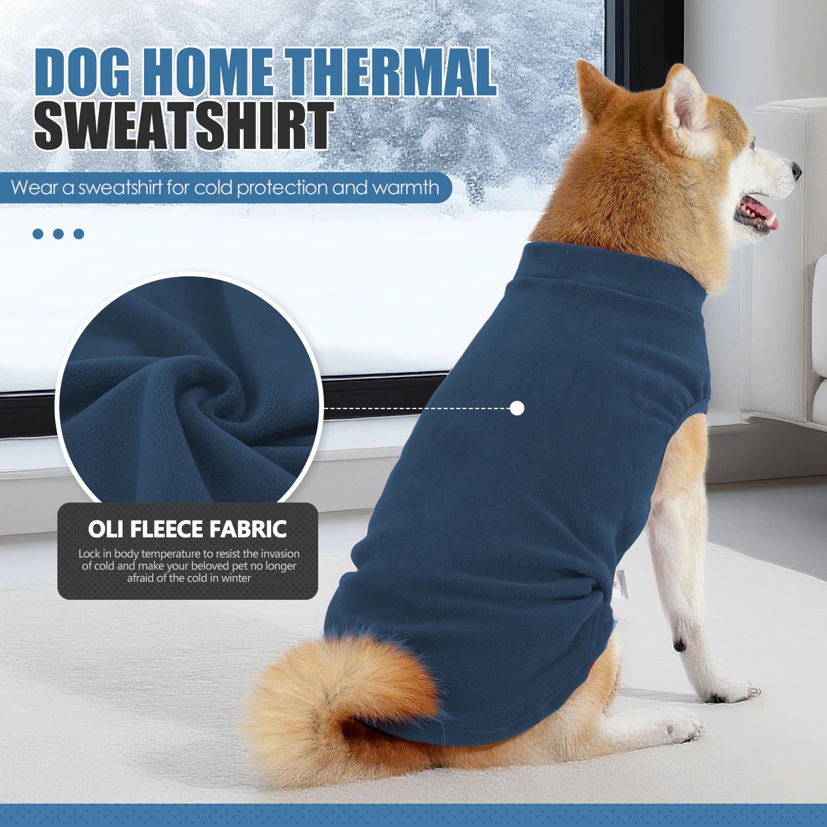 Fleece Dog Sweater – Stretchy Lightweight Pullover Coat