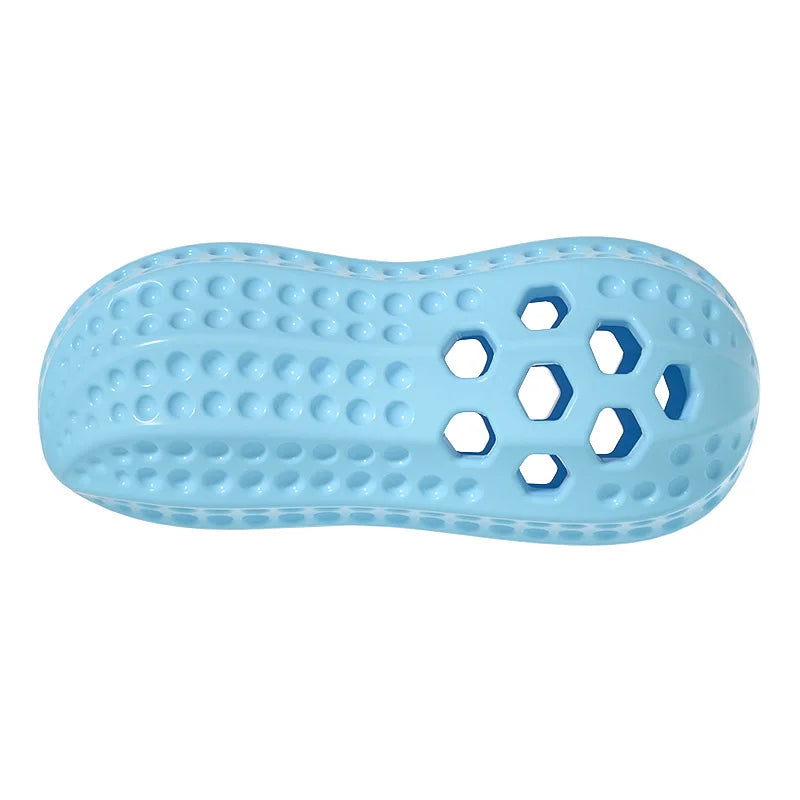 Peanut Shape TPR Dog Toy - Squeaky Bite Resistant & Treat Dispenser
