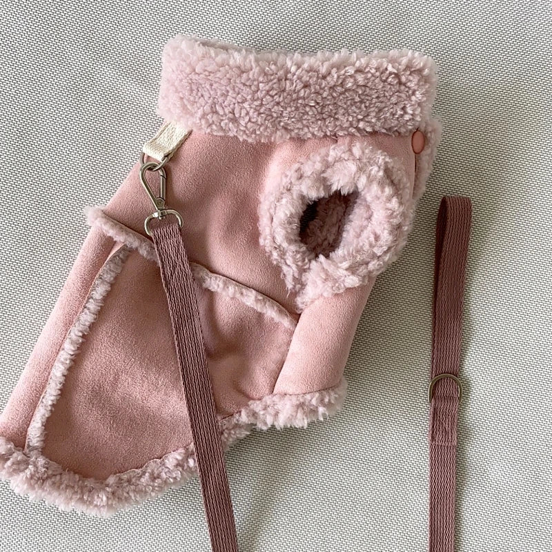 GuTing Van Small Dog Coat | Solid Brown Polyester Teddy Pullover