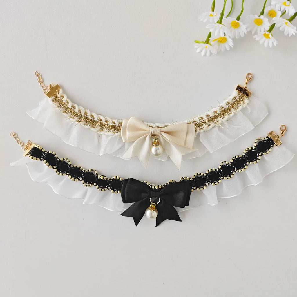 Dog Bib Necklace Lace Bow Tie Scarf – XS–XL